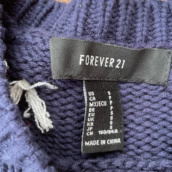 PomPom Navy & White Crewneck Knit Sweater - Picture 6 of 9